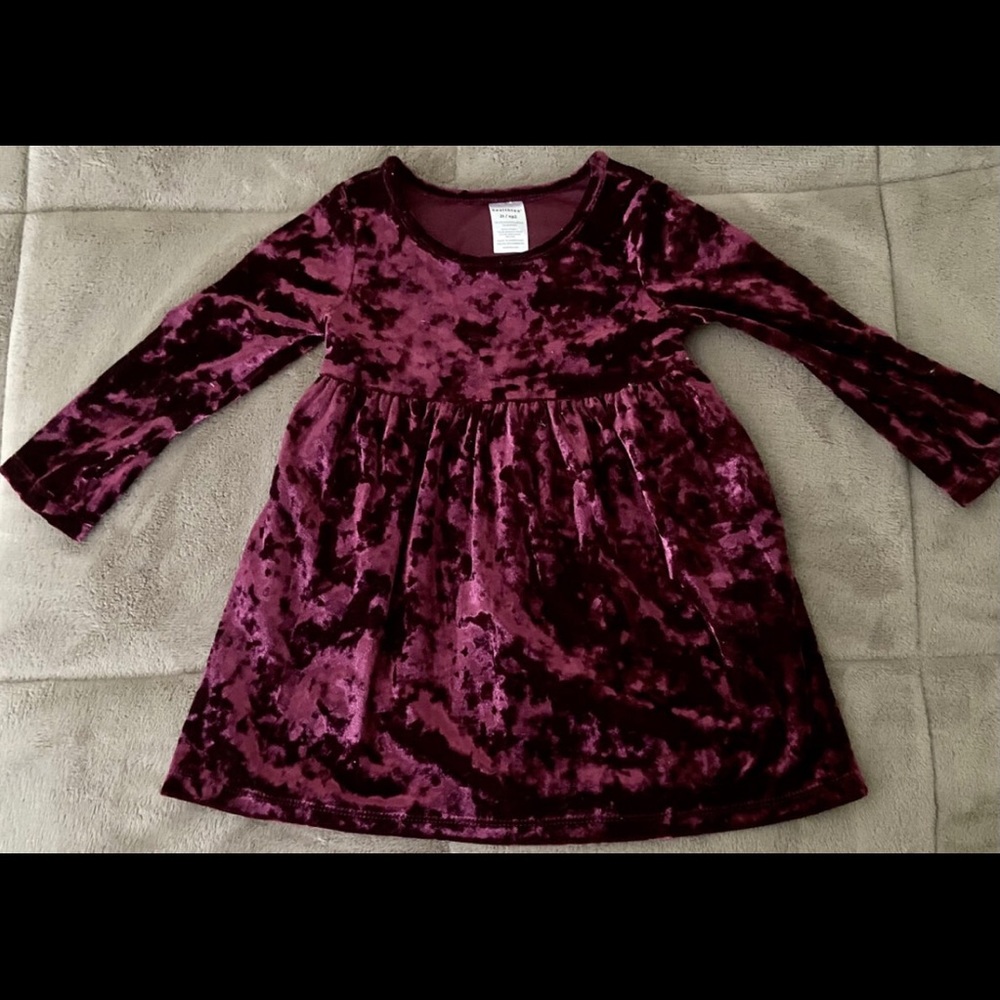 healthtex Toddler Burgundy Velour Dress Sz 4T